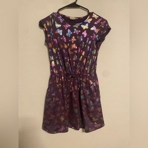 Emma & Elsa size 12 purple iridescent butterfly dress with pockets!